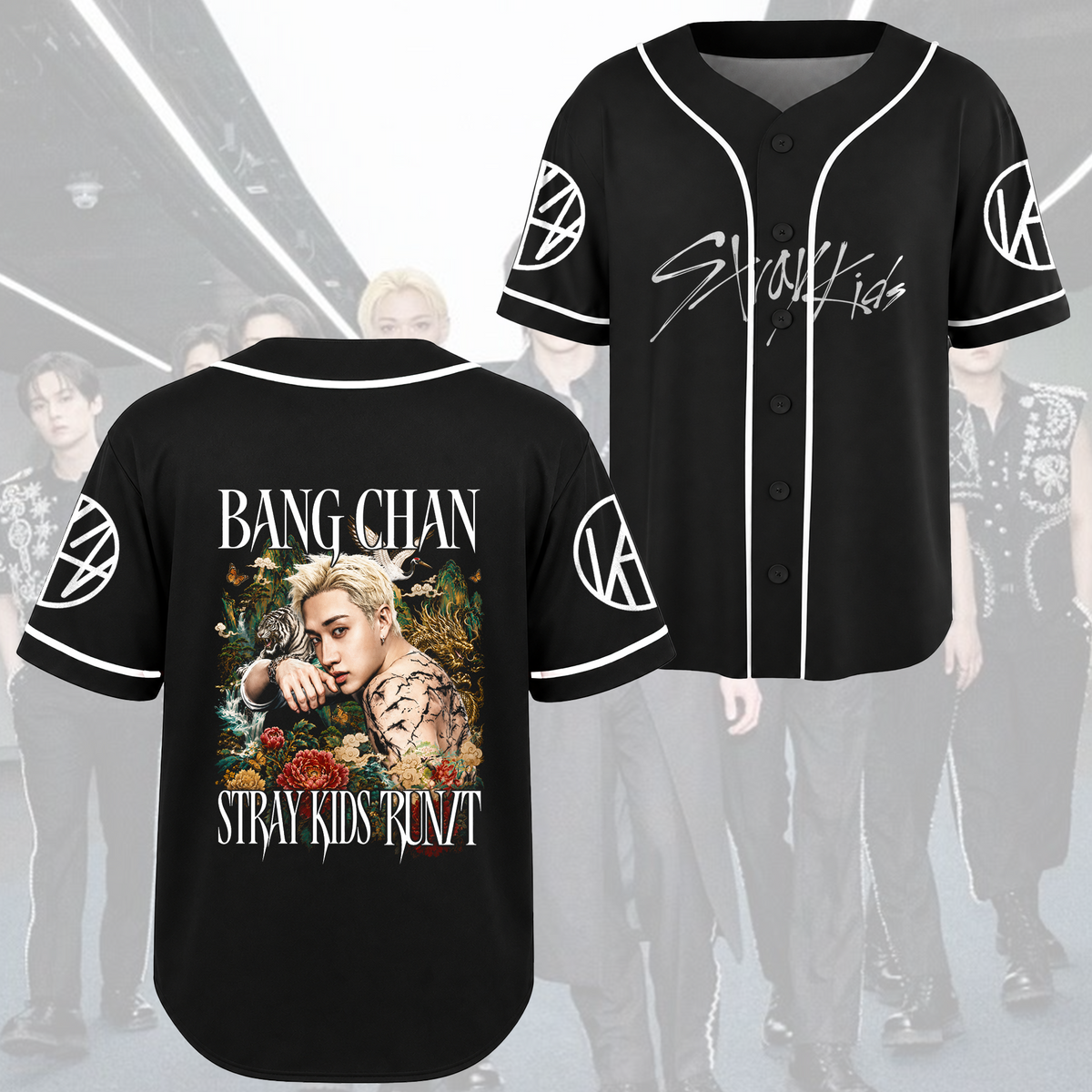 Marvelous Bang Chan Stray Kids Baseball-Trikot Run It K-Pop Geschenk für Fans