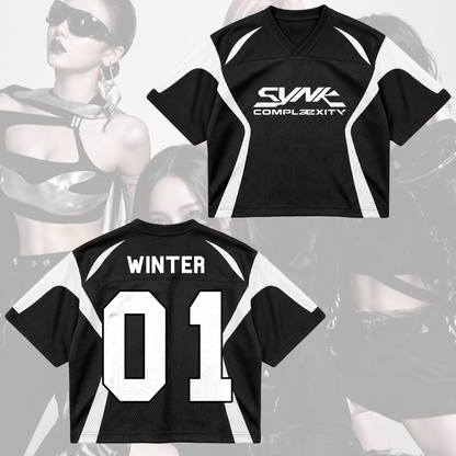 Aespa Synk Complexity Tour futuristisches Cyberpunk-Mix-Mesh-Trikot Geschenk für Fans