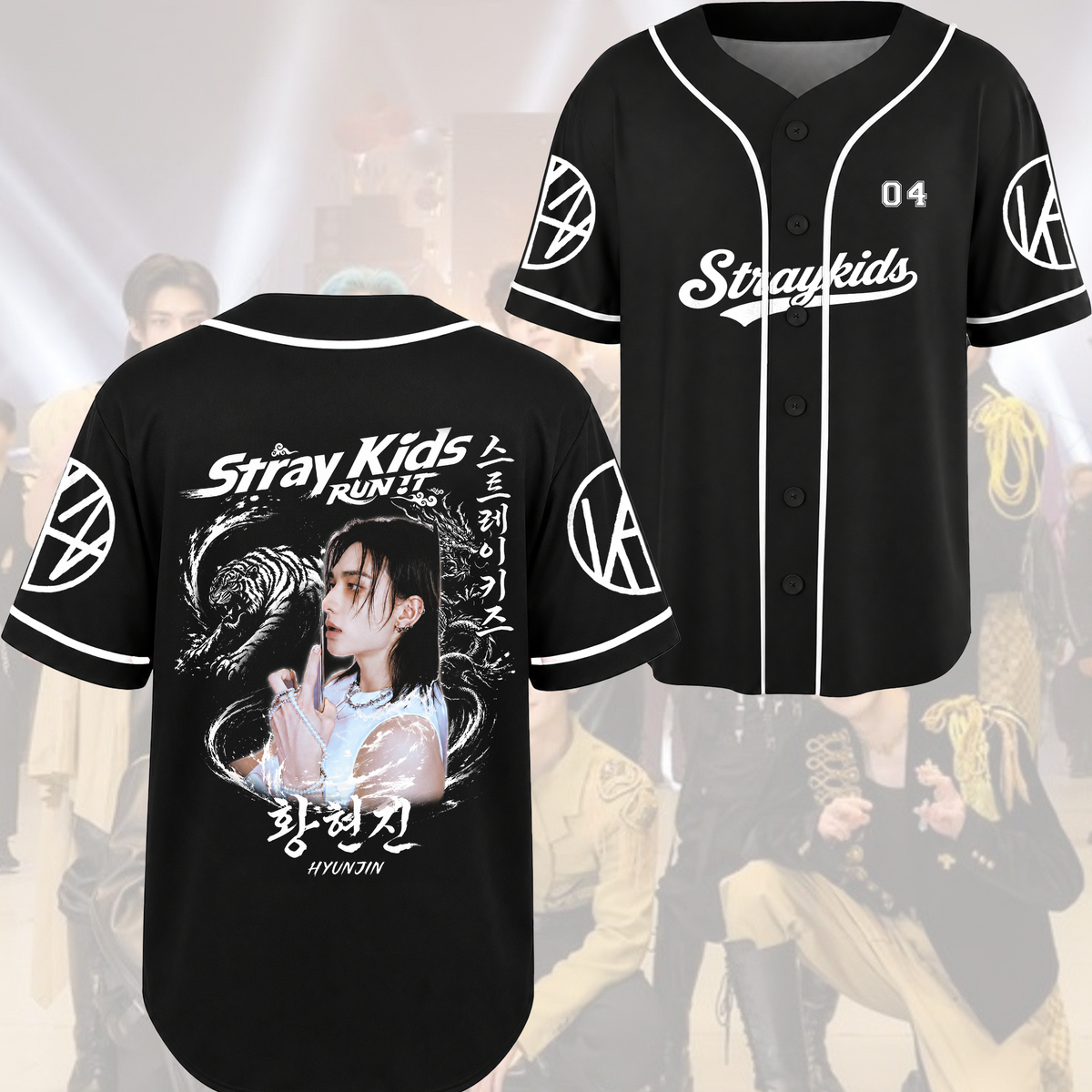 Stray Kids Run It World Tour Rebel Orient Streetwear Baseballtrikot Geschenk für Fans