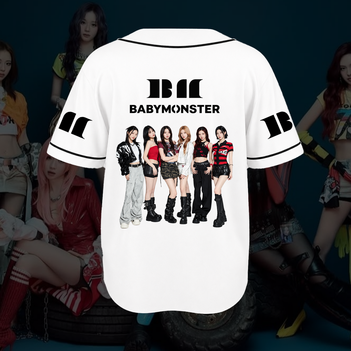 Fesselndes The Choom World Tour Babymonster Baseball-Trikot für Monstiez