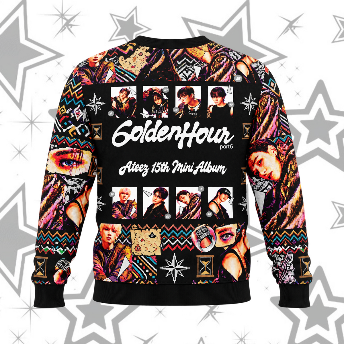 Dramatic Golden Hour Part 6 ATEEZ 15th Mini Album Ugly Sweater For Atiny