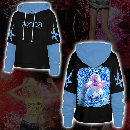 Aespa SYNK Complexity Tour Fairy Style Shortstop Hoodie Geschenk für Fans