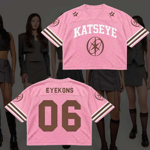 Großartiges KATSEYE Pink Mesh Trikot The Wildworld Tour Geschenk für Fans