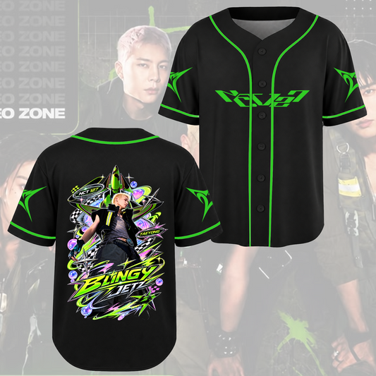 NCT 127 Blingy Neon Green Sporty Baseball Jersey For NCTZEN