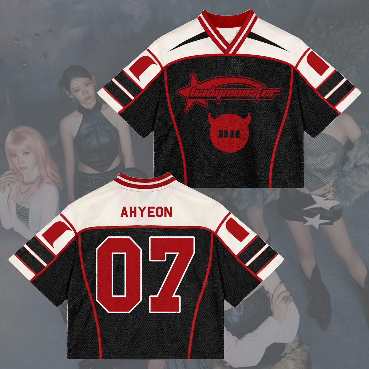 Powerful Choom World Tour Babymonster Sportliches Mesh-Jersey Fanartikel