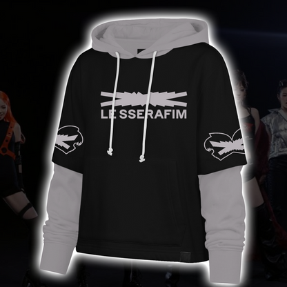 LE SSERAFIM Made My Night Tour Grunge Streetwear Shortstop Hoodie Geschenk für Fans