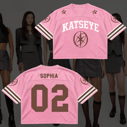 Großartiges KATSEYE Pink Mesh Trikot The Wildworld Tour Geschenk für Fans
