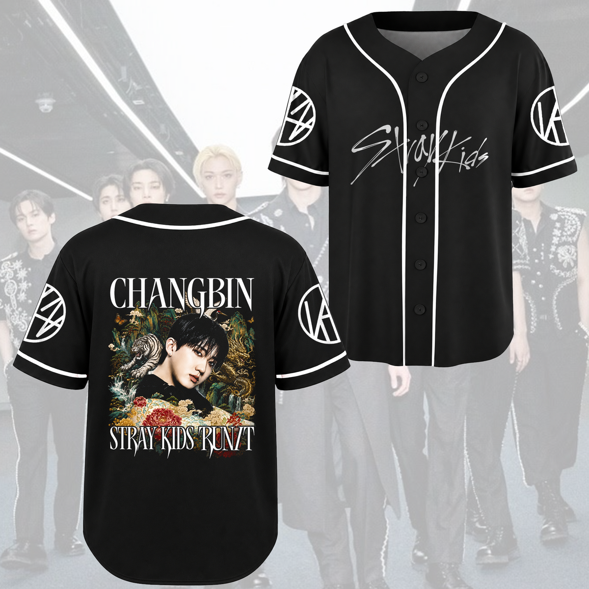 Marvelous Bang Chan Stray Kids Baseball-Trikot Run It K-Pop Geschenk für Fans