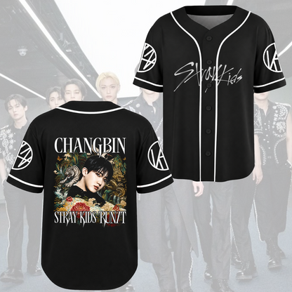 Marvelous Bang Chan Stray Kids Baseball-Trikot Run It K-Pop Geschenk für Fans