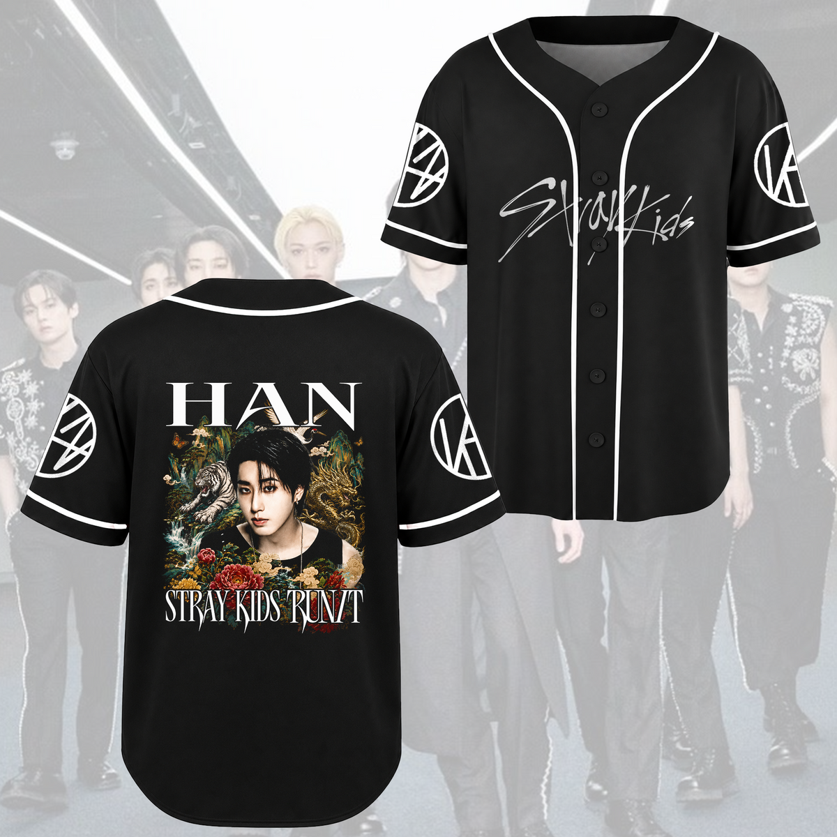 Marvelous Bang Chan Stray Kids Baseball-Trikot Run It K-Pop Geschenk für Fans