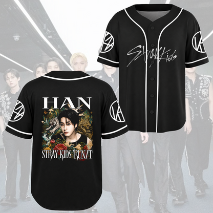 Marvelous Bang Chan Stray Kids Baseball-Trikot Run It K-Pop Geschenk für Fans