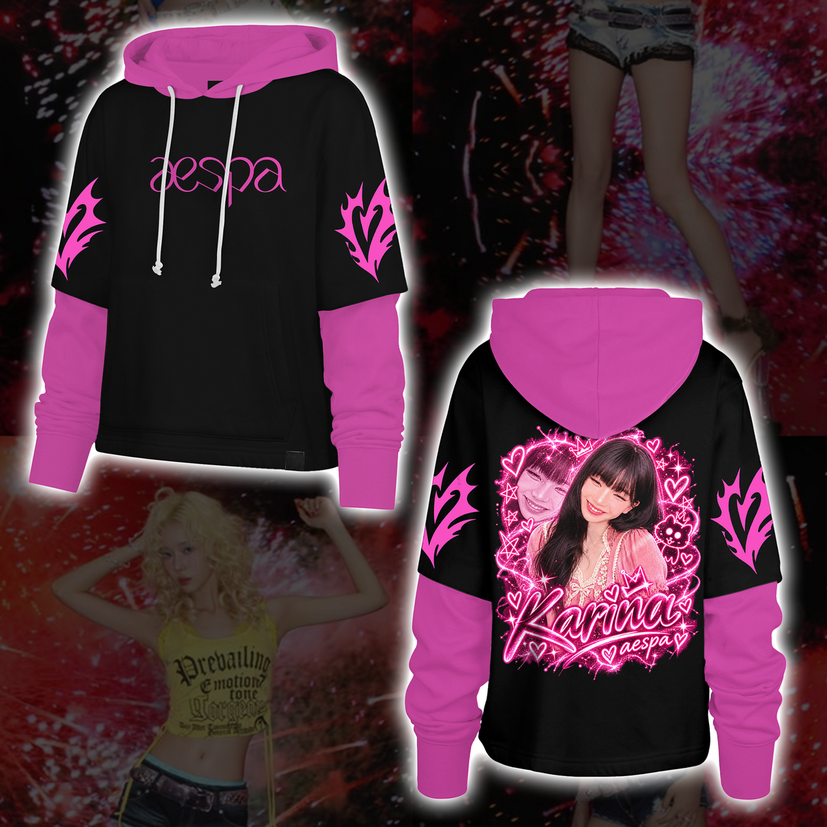 Aespa SYNK Complexity Tour Fairy Style Shortstop Hoodie Geschenk für Fans