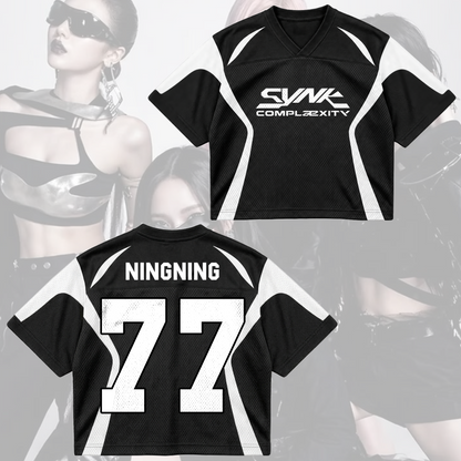 Aespa Synk Complexity Tour futuristisches Cyberpunk-Mix-Mesh-Trikot Geschenk für Fans