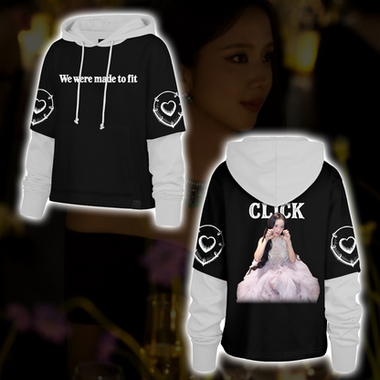 Pink Jisoo Click Come Back Shortstop Kapuzenpullover Outfit Geschenk für Blink