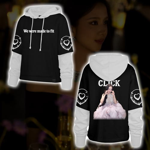 Pink Jisoo Click Come Back Shortstop Kapuzenpullover Outfit Geschenk für Blink