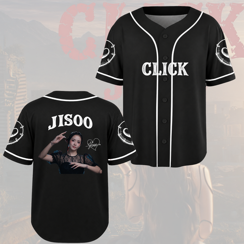 Vintage Jisoo Click Pink Baseballtrikot BLACKPINK Fangeschenke