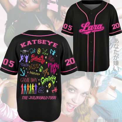 Pinky Up Katseye The Wildworld Trackliste Tour Baseball-Trikot