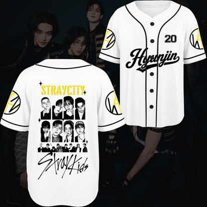 Straycity Stray Kids Konzert-Baseballtrikot Geschenk für Fans