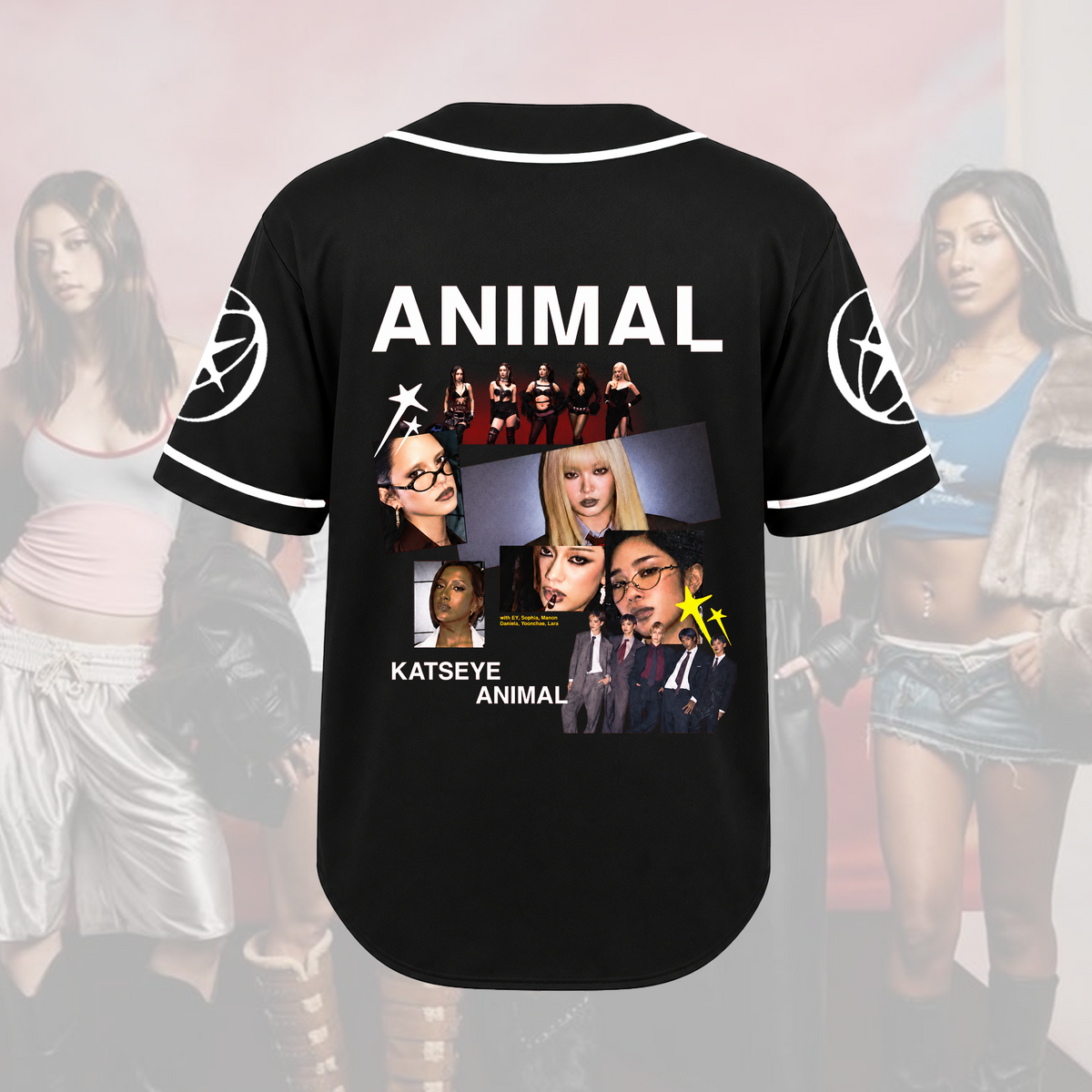 Auffälliges KATSEYE Eyekons Animal Baseballtrikot K-Pop Konzert-Outfit