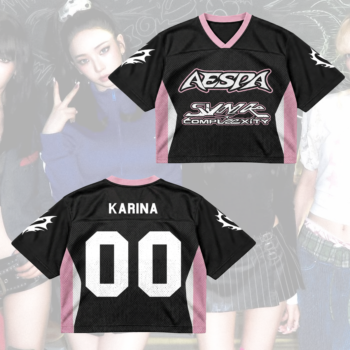 Schickes aespa SYNK COMPLEXITY Mixed-Mesh-Trikot „Lemonade“ Geschenk für Fans