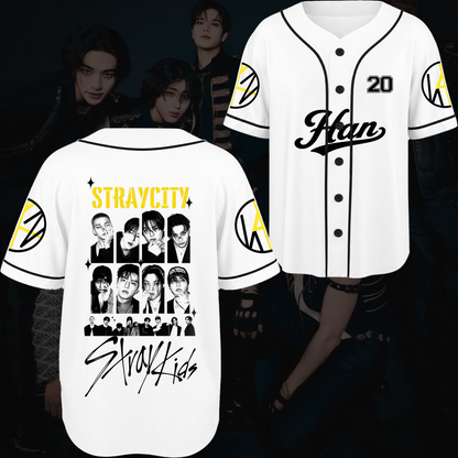 Straycity Stray Kids Konzert-Baseballtrikot Geschenk für Fans
