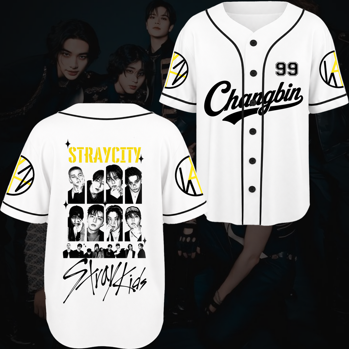 Straycity Stray Kids Konzert-Baseballtrikot Geschenk für Fans