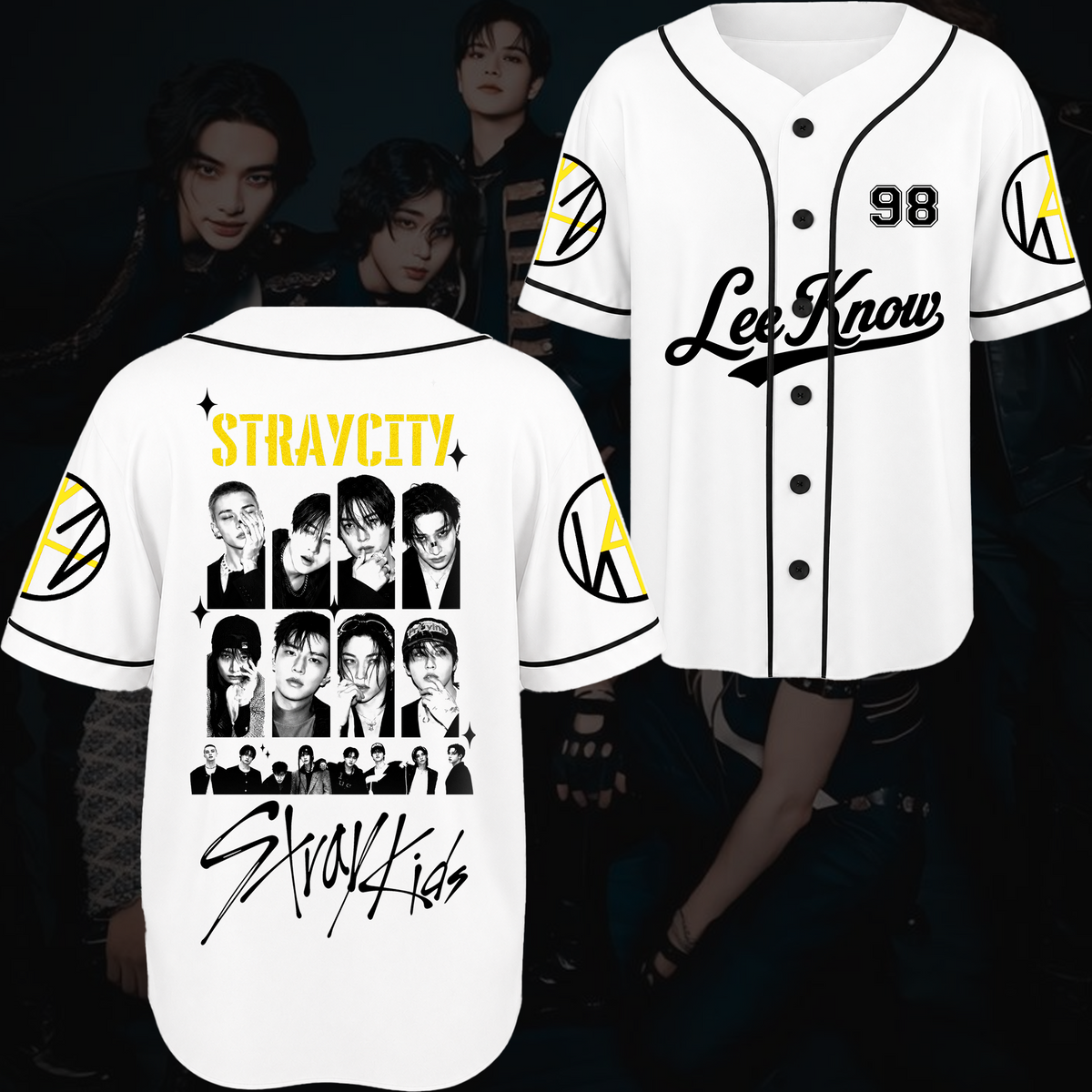 Straycity Stray Kids Konzert-Baseballtrikot Geschenk für Fans