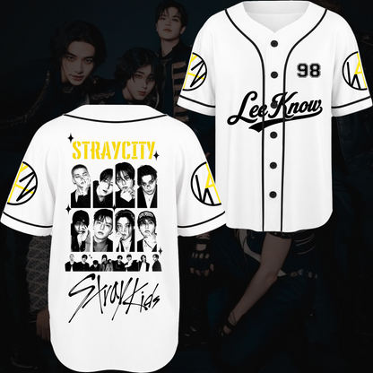 Straycity Stray Kids Konzert-Baseballtrikot Geschenk für Fans
