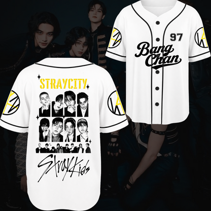 Straycity Stray Kids Konzert-Baseballtrikot Geschenk für Fans