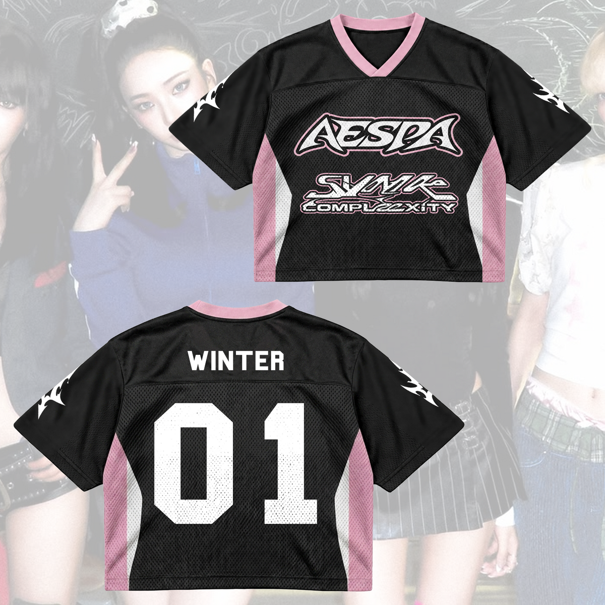 Schickes aespa SYNK COMPLEXITY Mixed-Mesh-Trikot „Lemonade“ Geschenk für Fans