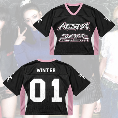 Schickes aespa SYNK COMPLEXITY Mixed-Mesh-Trikot „Lemonade“ Geschenk für Fans