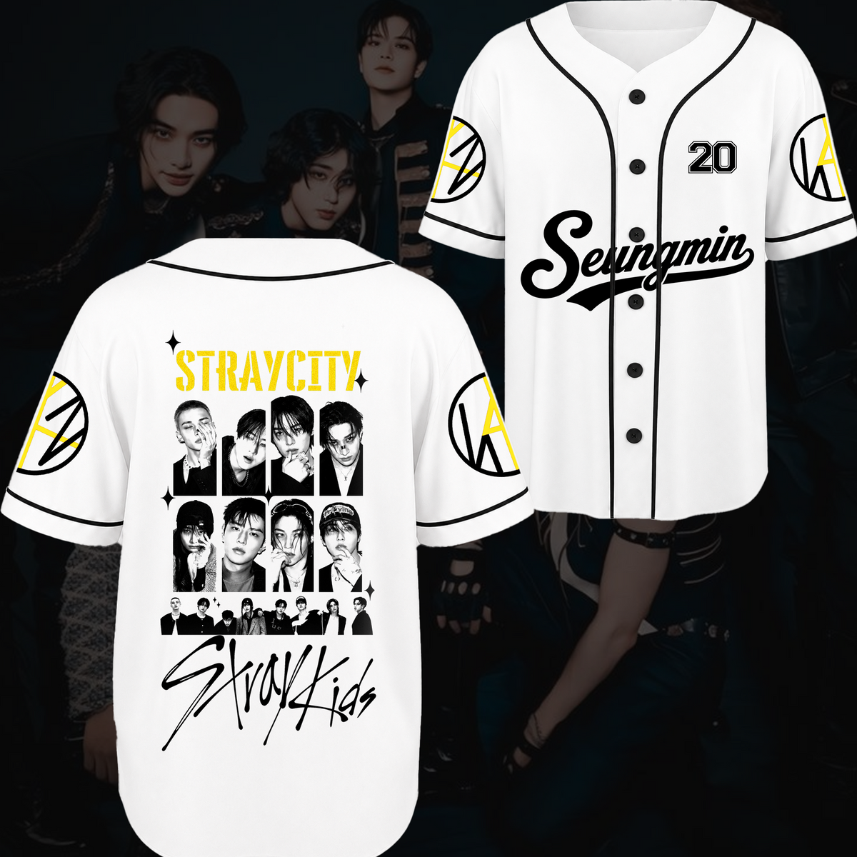 Straycity Stray Kids Konzert-Baseballtrikot Geschenk für Fans