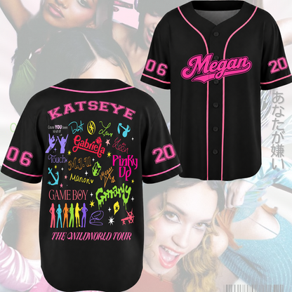 Pinky Up Katseye The Wildworld Trackliste Tour Baseball-Trikot