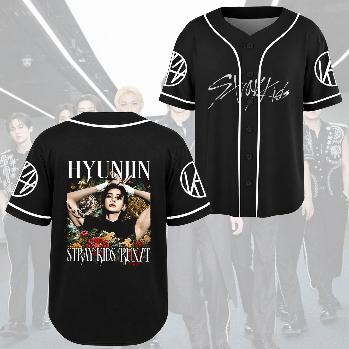 Marvelous Bang Chan Stray Kids Baseball-Trikot Run It K-Pop Geschenk für Fans