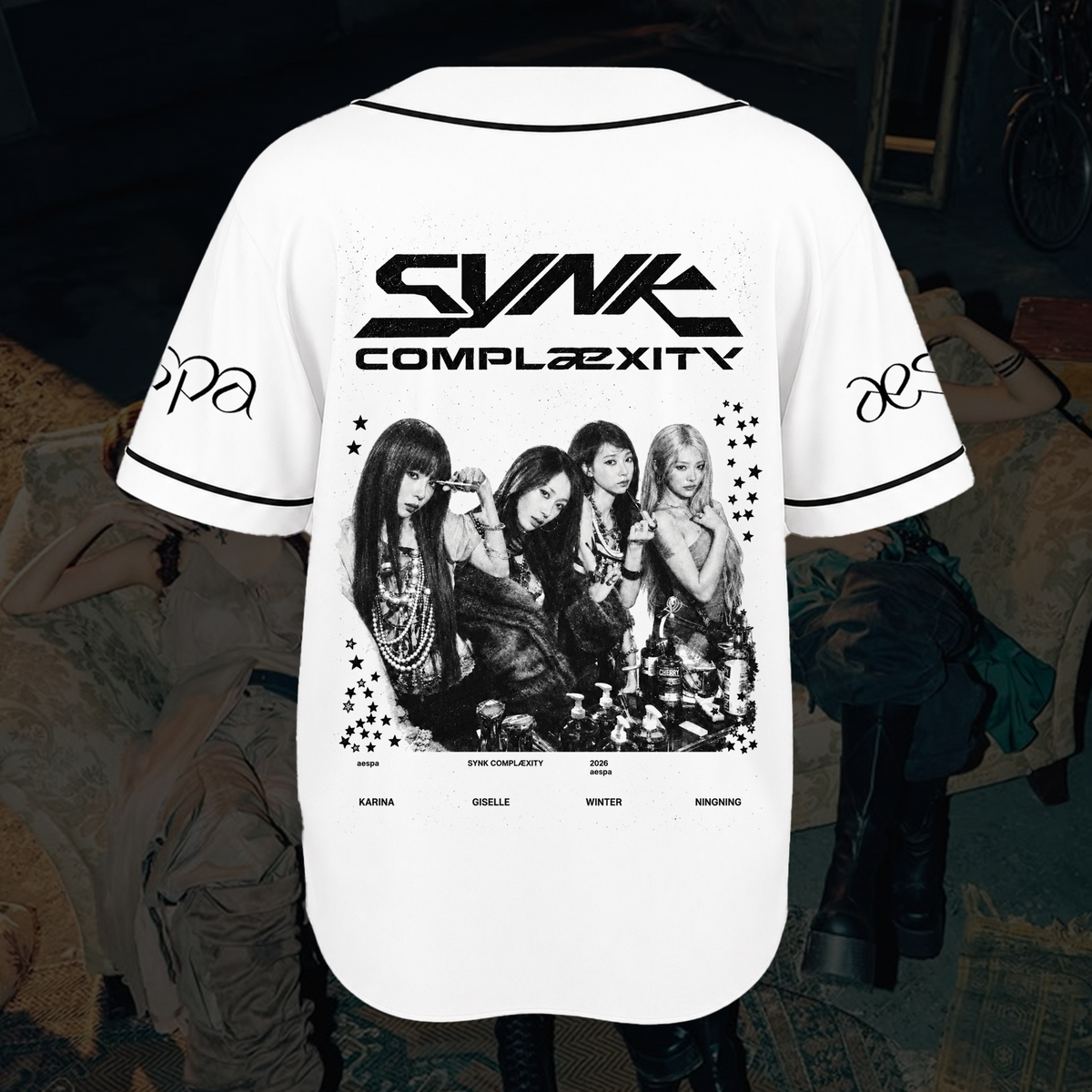 Vintage Aespa SYNK: Parallel Line World Tour Baseball-Trikot MY Fan-Geschenke