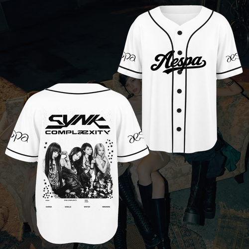 Vintage Aespa SYNK: Parallel Line World Tour Baseball-Trikot MY Fan-Geschenke