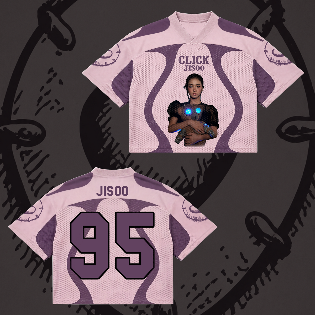Jisoo Click Album Mixed Mesh Jersey BLACKPINK Fan-Geschenk für Blinks