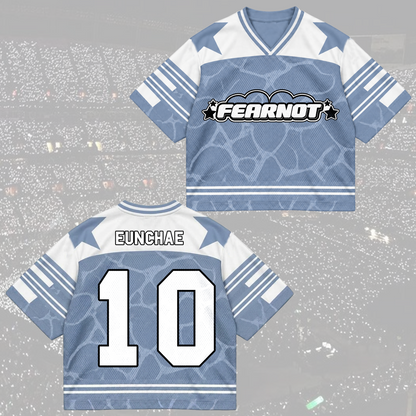 LE SSERAFIM Made My Night Tour Petrolfarbenes/Pinkes Mixed-Mesh-Trikot Fan-Geschenke
