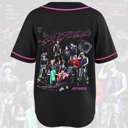Pinky Ateez Golden Hour Konzert Baseballtrikot Fan-Edition