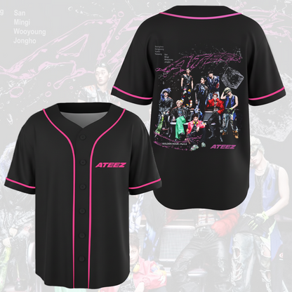 Pinky Ateez Golden Hour Konzert Baseballtrikot Fan-Edition