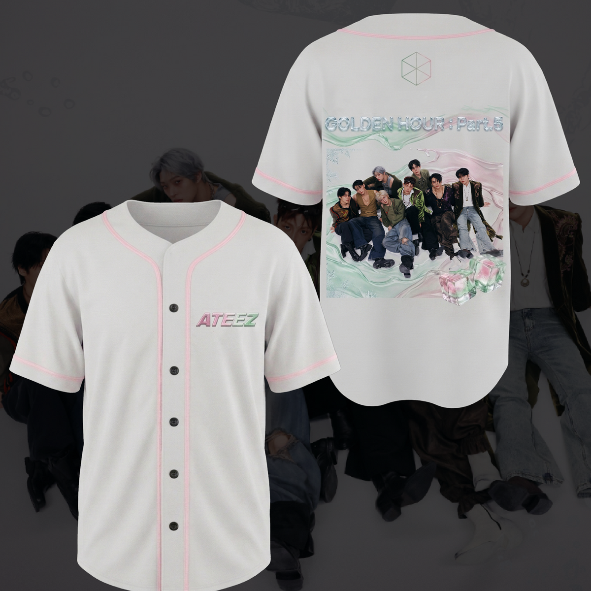Ateez Golden Hour Konzert Baseball-Trikot Geschenk für Fans
