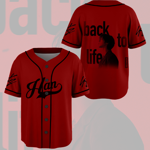 Orange Era Stray Kids Han Back To Life Baseball-Trikot Geschenk für Fans