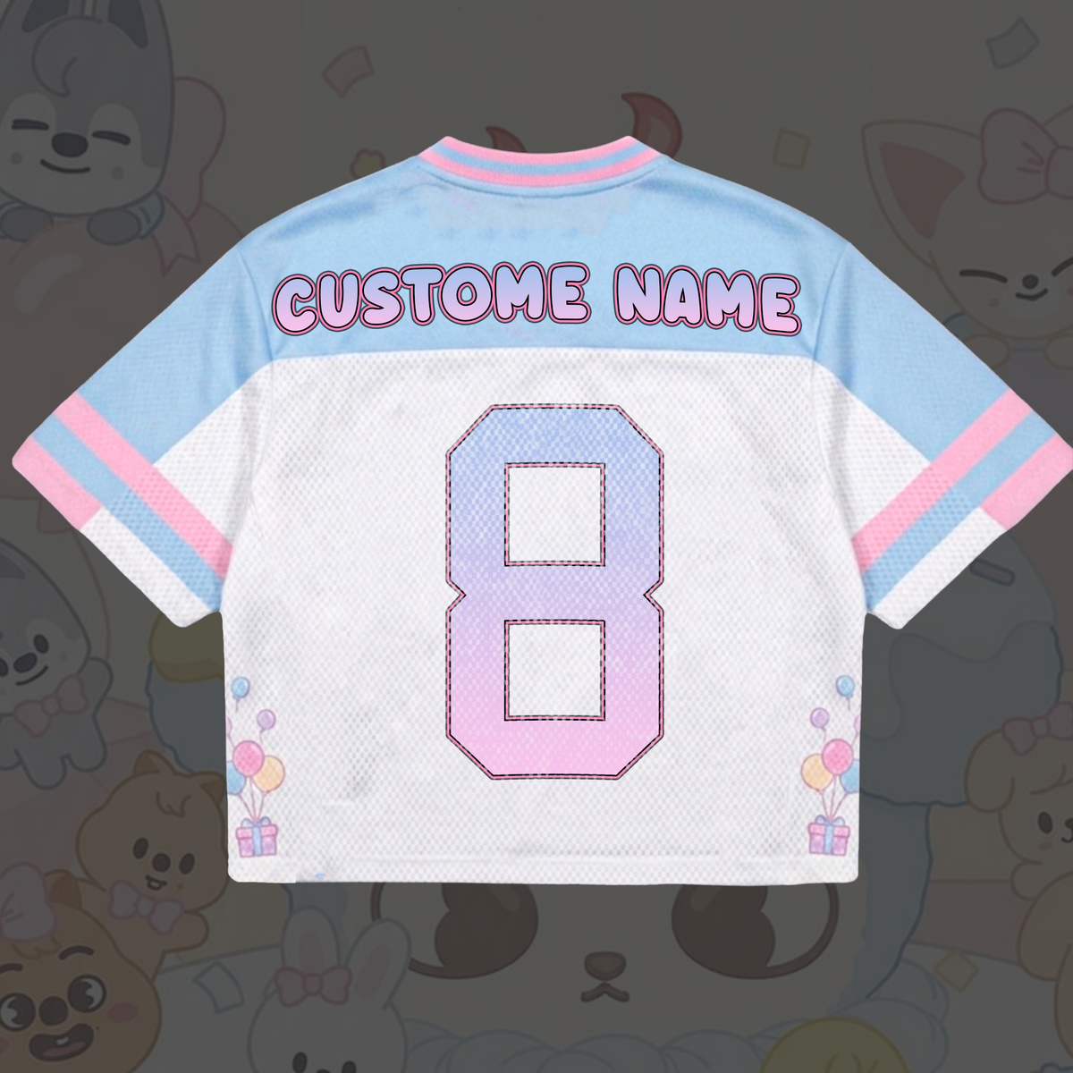 Personalsiertes Stay Geburtstag Stray Kids Mixed Mesh Trikot Geschenk für Fans