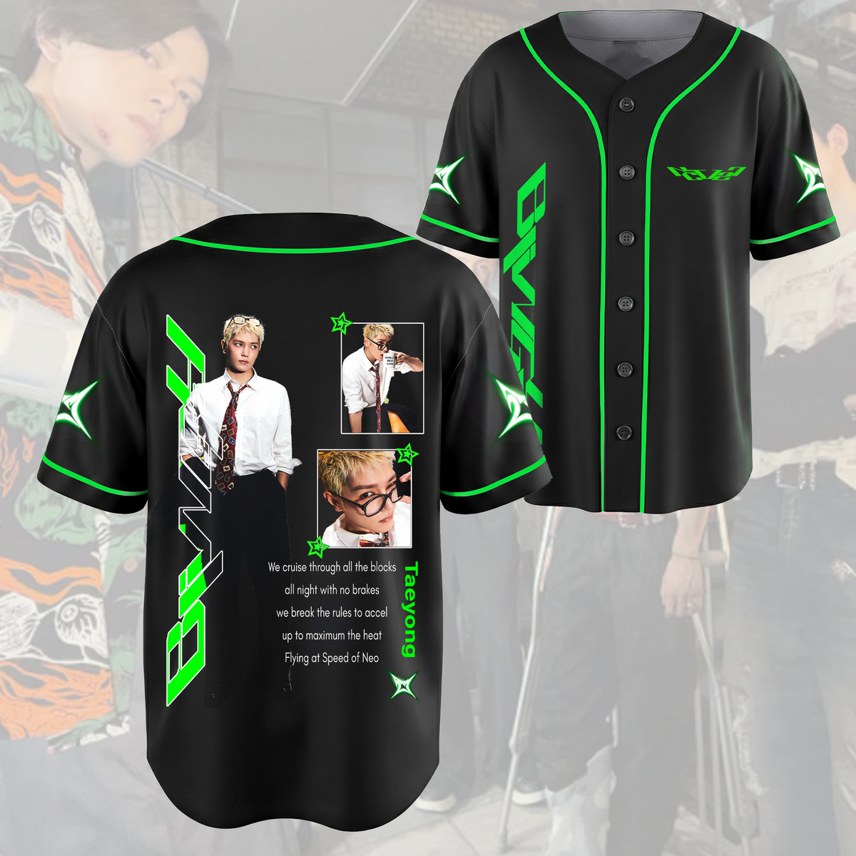 Stilvolles NCT 127 Bling-Album-Baseballtrikot Fan-Edition
