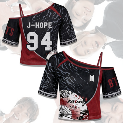 BTS Arirang Tour schulterfreies Mesh-Outfit, ausgefallenes K-Pop Konzert-Outfit, Geschenk für Army