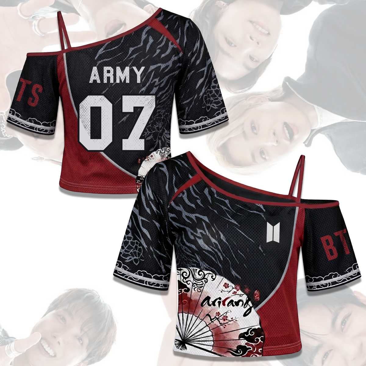 BTS Arirang Tour schulterfreies Mesh-Outfit, ausgefallenes K-Pop Konzert-Outfit, Geschenk für Army