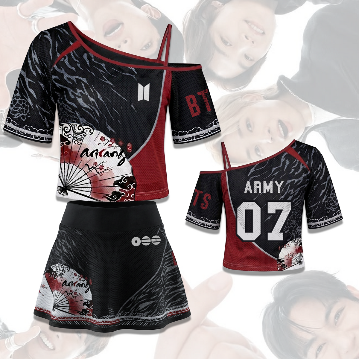 BTS Arirang Tour schulterfreies Mesh-Outfit, ausgefallenes K-Pop Konzert-Outfit, Geschenk für Army