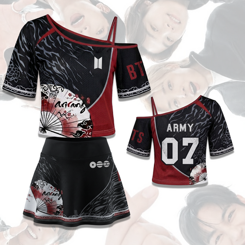 BTS Arirang Tour schulterfreies Mesh-Outfit, ausgefallenes K-Pop Konzert-Outfit, Geschenk für Army