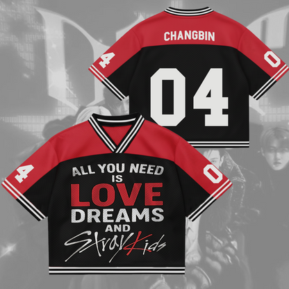 All you need is love dream and Stray Kids Mixed Mesh Jersey