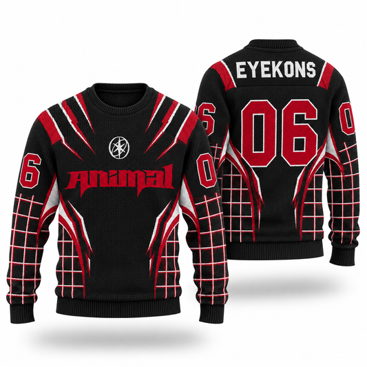 KATSEYE Gnarly individueller Name Nummer hässlicher Weihnachtspullover, personalisiertes EYEKONS Weihnachtsgeschenk